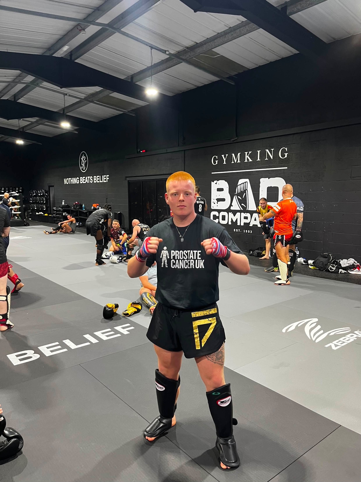 Sam training Thai boxing at Bad Company gym in Leeds